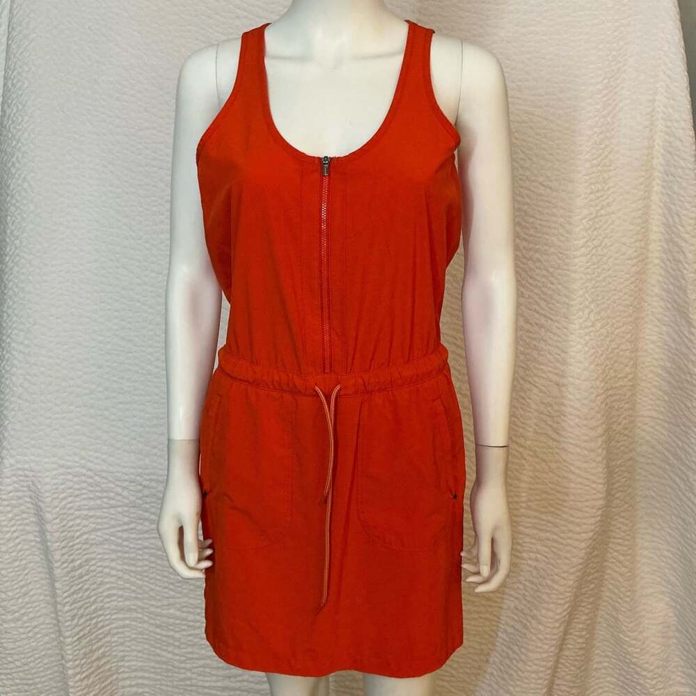 Athleta Expedition Dress Size 4 Orange Zip Sleeveless Skort Dress